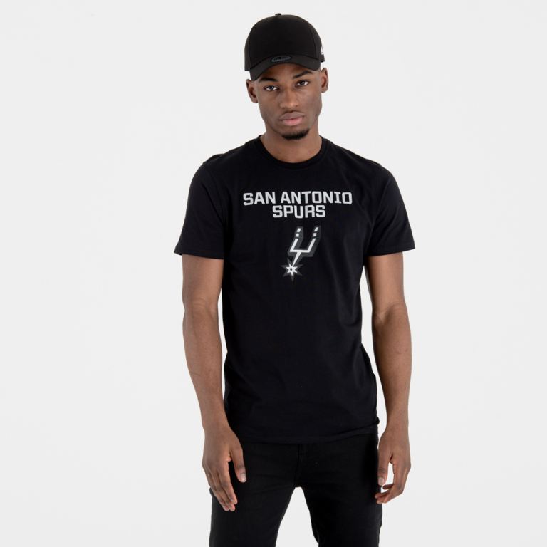 Ropa New Era Nba Negros - San Antonio Spurs Team Logo Tee 45783IBRG